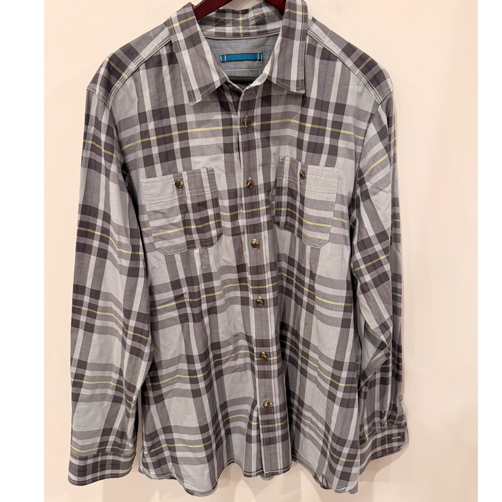 The North Face Mens XL Grey Plaid Long Sleeve Button Down Hiking Shirt PV 625364
